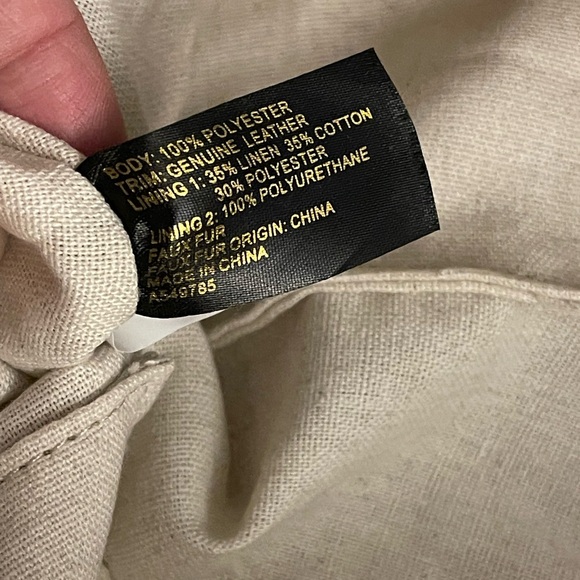 Vince Camuto Issey Faux Sherpa- Genuine leather trim Crossbody Bag-Taupe - Picture 8 of 13